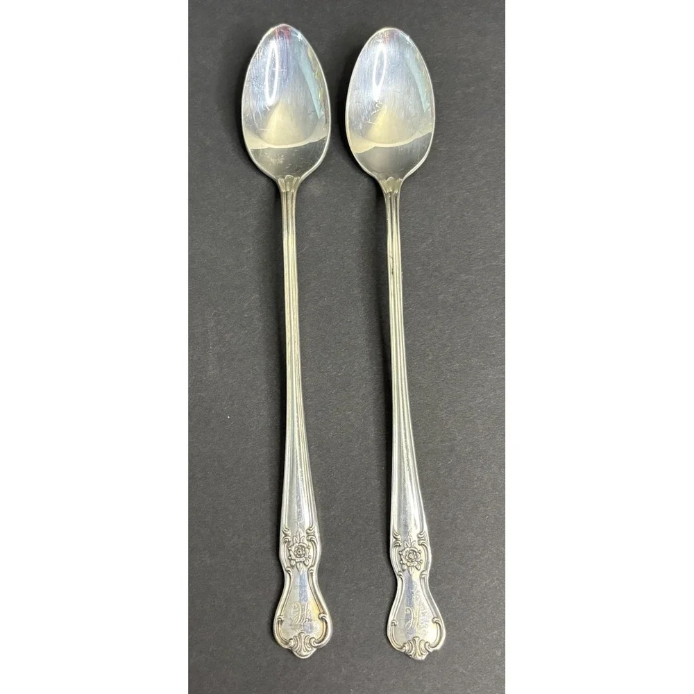 9 Old Company Plate Signature Rose Silver Plate Pieces Fork Spoons Monogram H